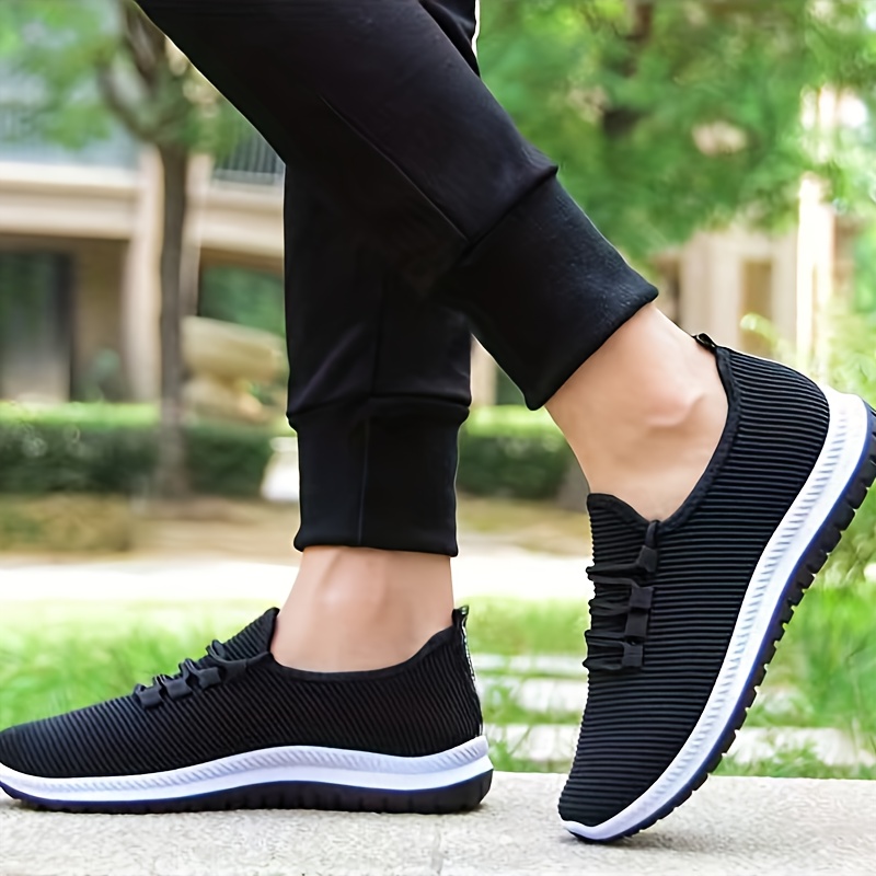 

Women's Breathable Knit Sneakers, Casual Lace Up Outdoor Shoes, Lightweight Low Top Running Shoes