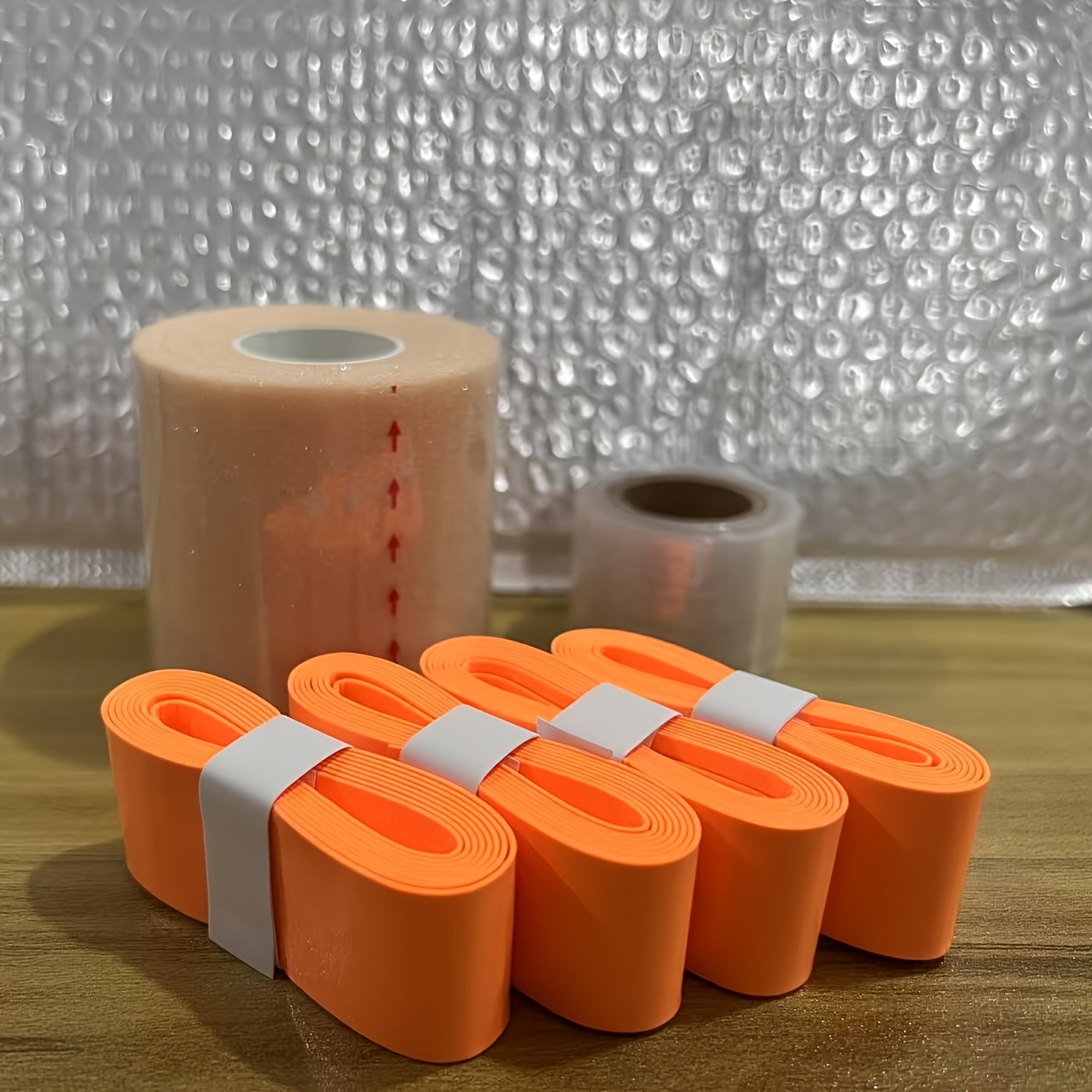 TEMU 6pcs Set - Includes 4 Pu Sweat-absorbing Grips, 1 Roll Of Cushioning Shock-absorbing Film, And 1 Roll Of . Suitable For Handles, Tennis Racket