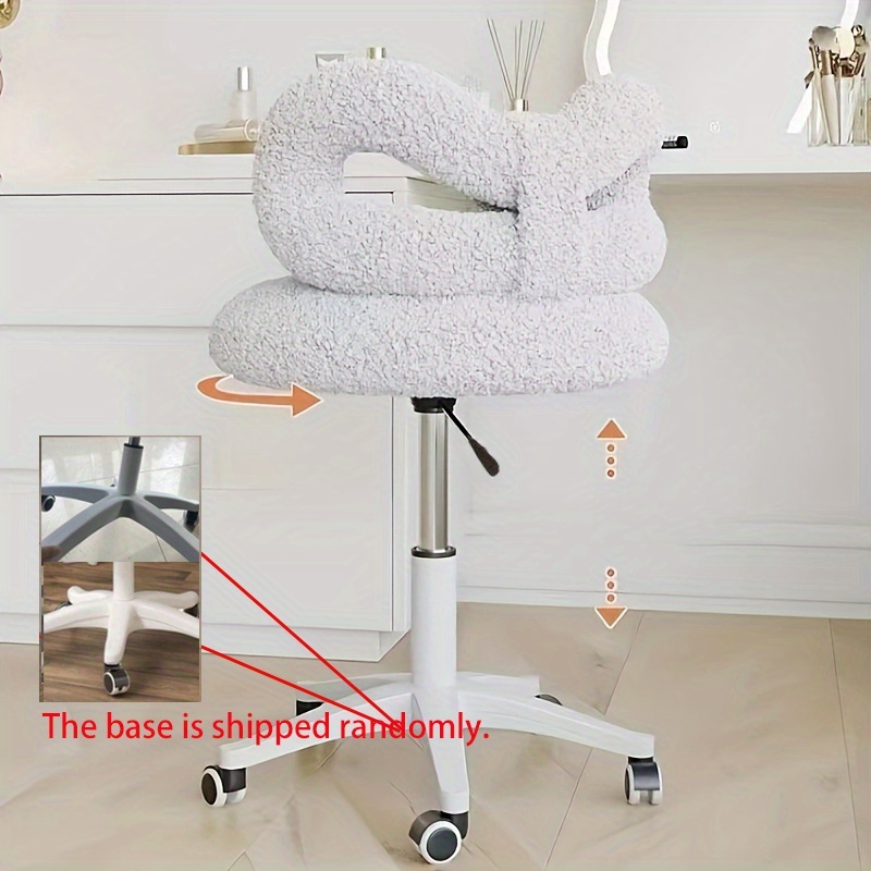 Silla de Maquillaje de Altura Ajustable con Base Giratoria | Asiento de Espuma Viscoelástica Suave, Estructura de Metal Resistente, No Requiere Montaje, Ideal para Oficina en Casa, Salones de Belleza o Uso Personal - Estilo Glam, Relleno de Esponja