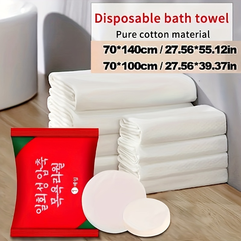 

2/5pcs Portable Disposable Compressed Towel, Bath Towel, Suitable For Home, Travel, Gym, Office, Vacation, Camping