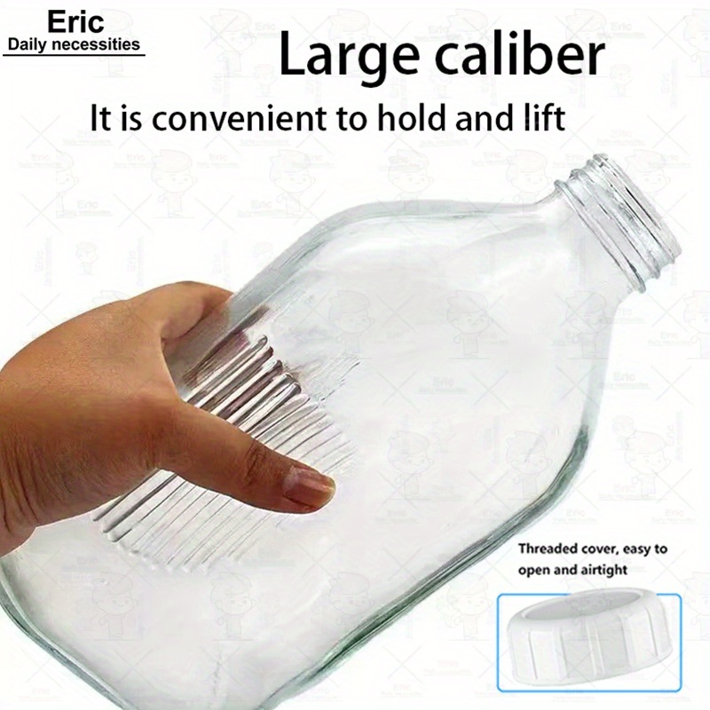 1900ml 64 2oz graduated glass bottle lid reusable beverages Temu