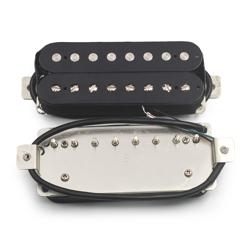 1pc Alnico 5 Humbucker Electric Guitar Pickup - 8-String, N-10K/B-15K Coil Splitting, Metal Construction, Uncharged Power Mode, Black, High-Quality Sound for All String Instruments, Guitar Pickup, Allstring Instrument, Sleek Metallic Finish, Durable Construction