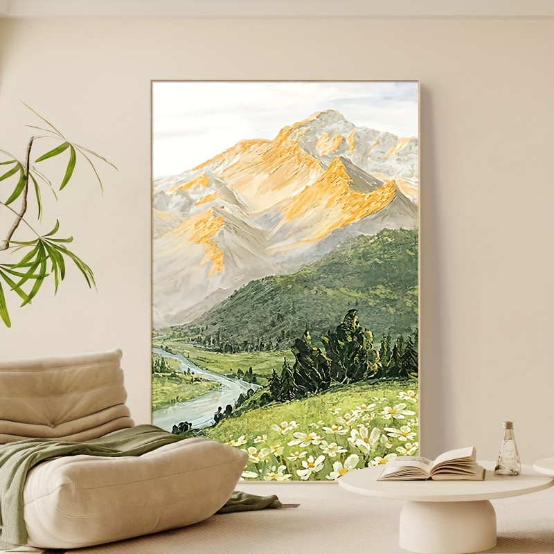 Snowy mountain scene with lake and trees in foreground, beautiful snowy  landscap - SeaArt AI