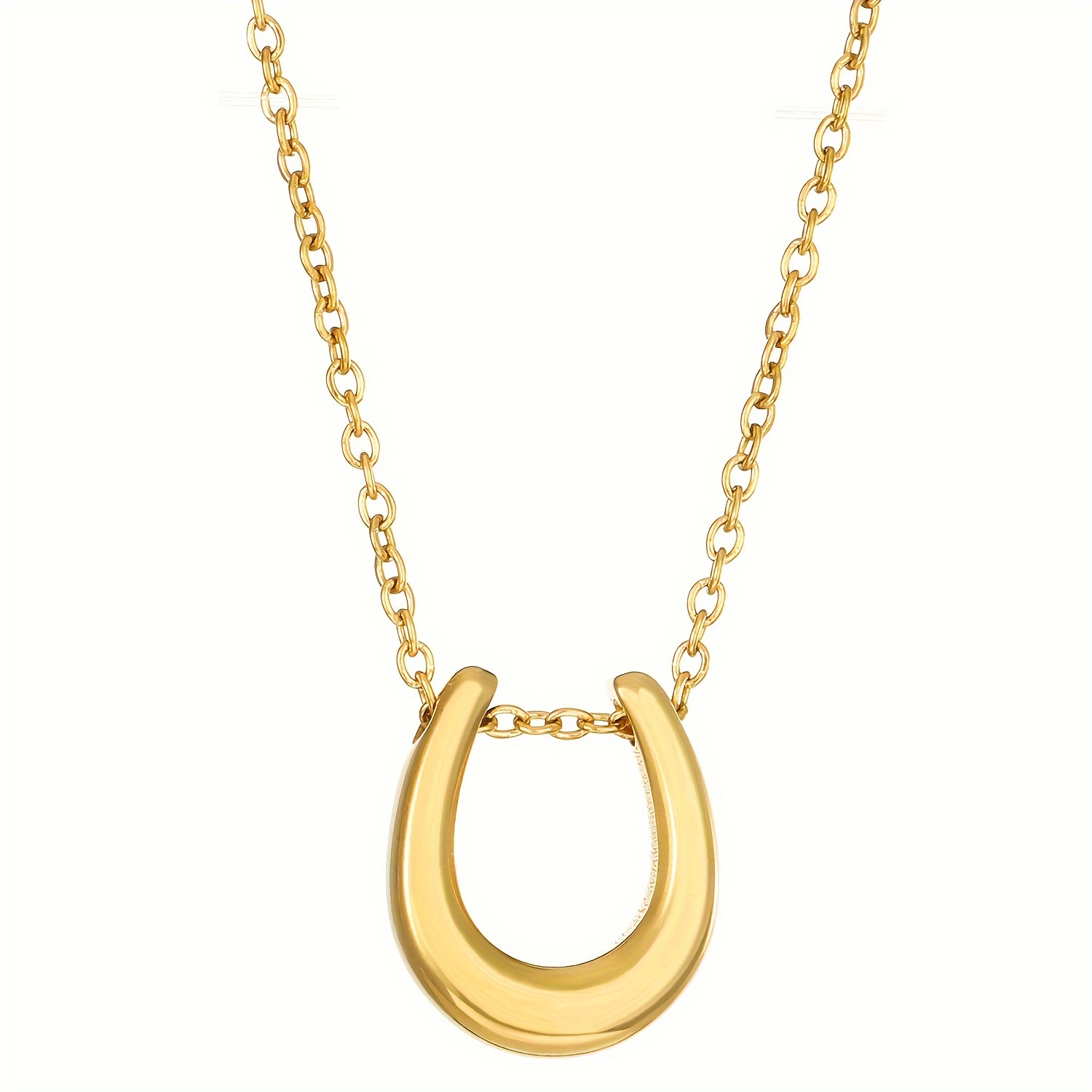TEMU 1pc Of Personalized Minimalist Titanium Steel U-shaped Horseshoe Necklace, Versatile For Everyday Wear, Suitable For Women' Wear/travel/dinner