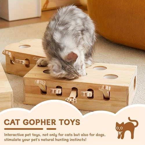 3 in 1 interactive out cat scratching board playground with hidden treat dispenser natural wooden like texture for mental stimulation hunting practice indoor cat toy for adults scratch post replacement recycled wood construction interactive cat toy pet accessory parents