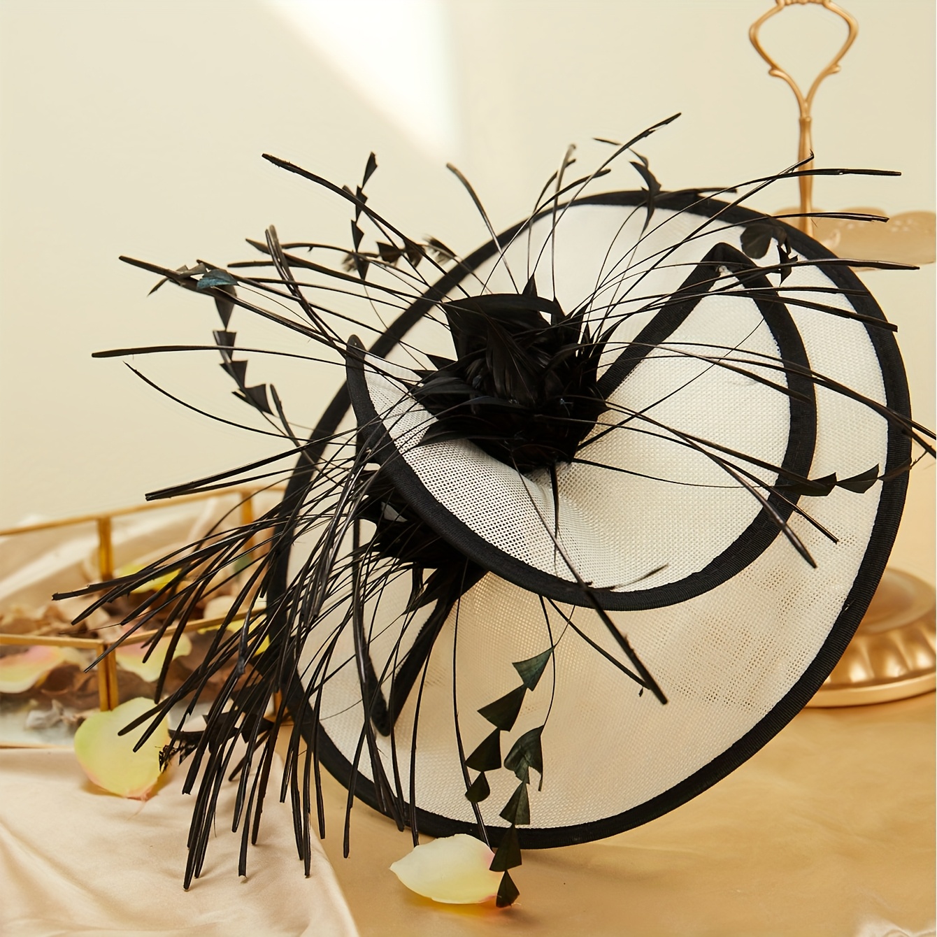 fascinator hat feather fascinators hair clip kentucky tea - Temu display picture 2