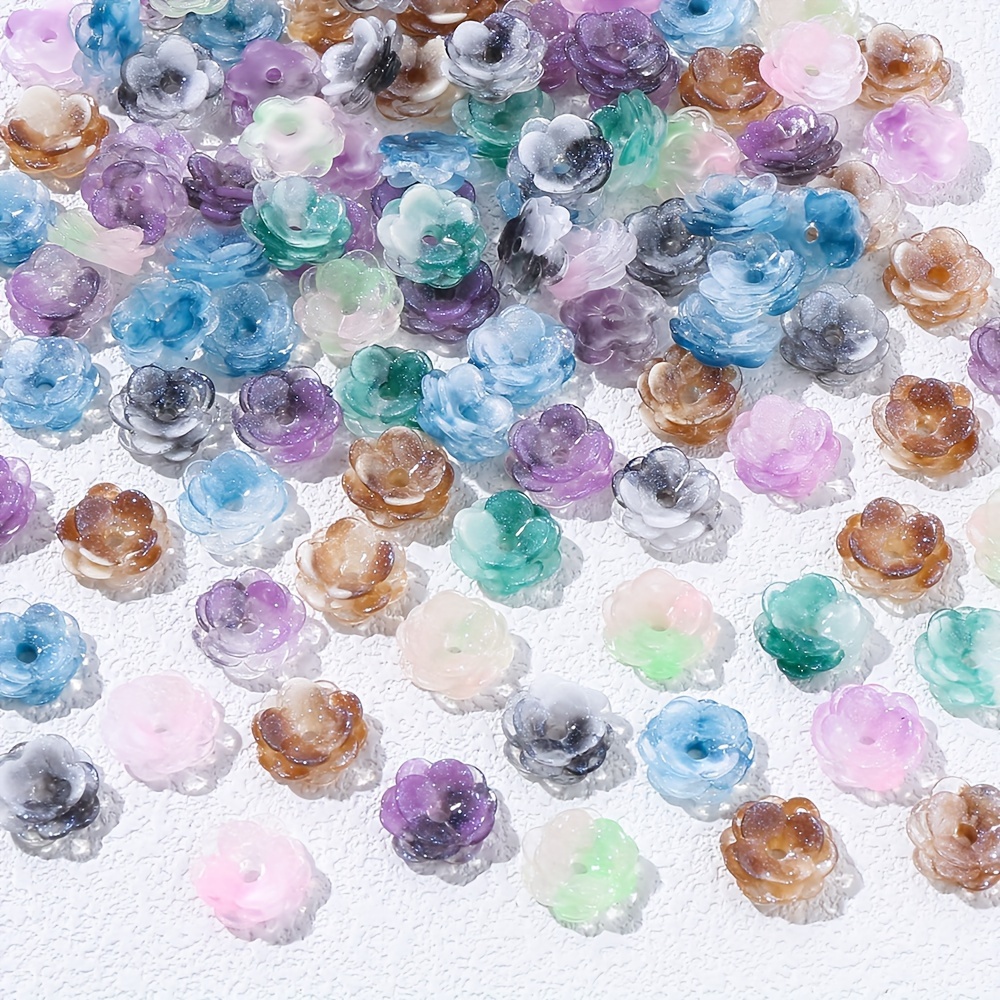 TEMU 50 stuks 12mm Lichtgevende Lotusvormige Acryl Kralen voor Sieraden Maken en Decoratieve Toevoegingen