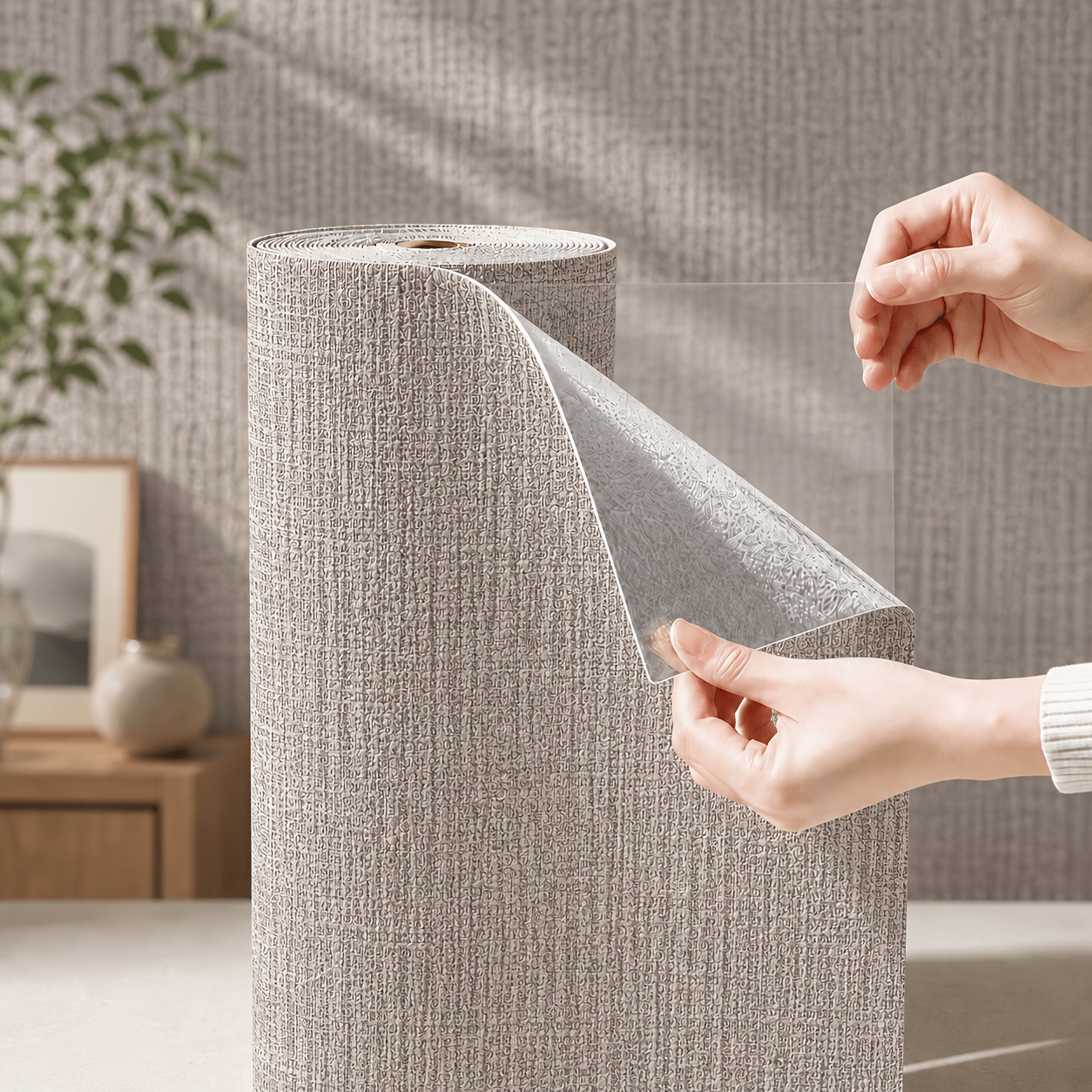 TEMU 1 Roll 19.7 X 196.9 In 3d Foam Wallpaper Self-adhesive Vinyl Textured Wall Panels Peel And Matching Seamless Tiling Instant Stick No Glue No