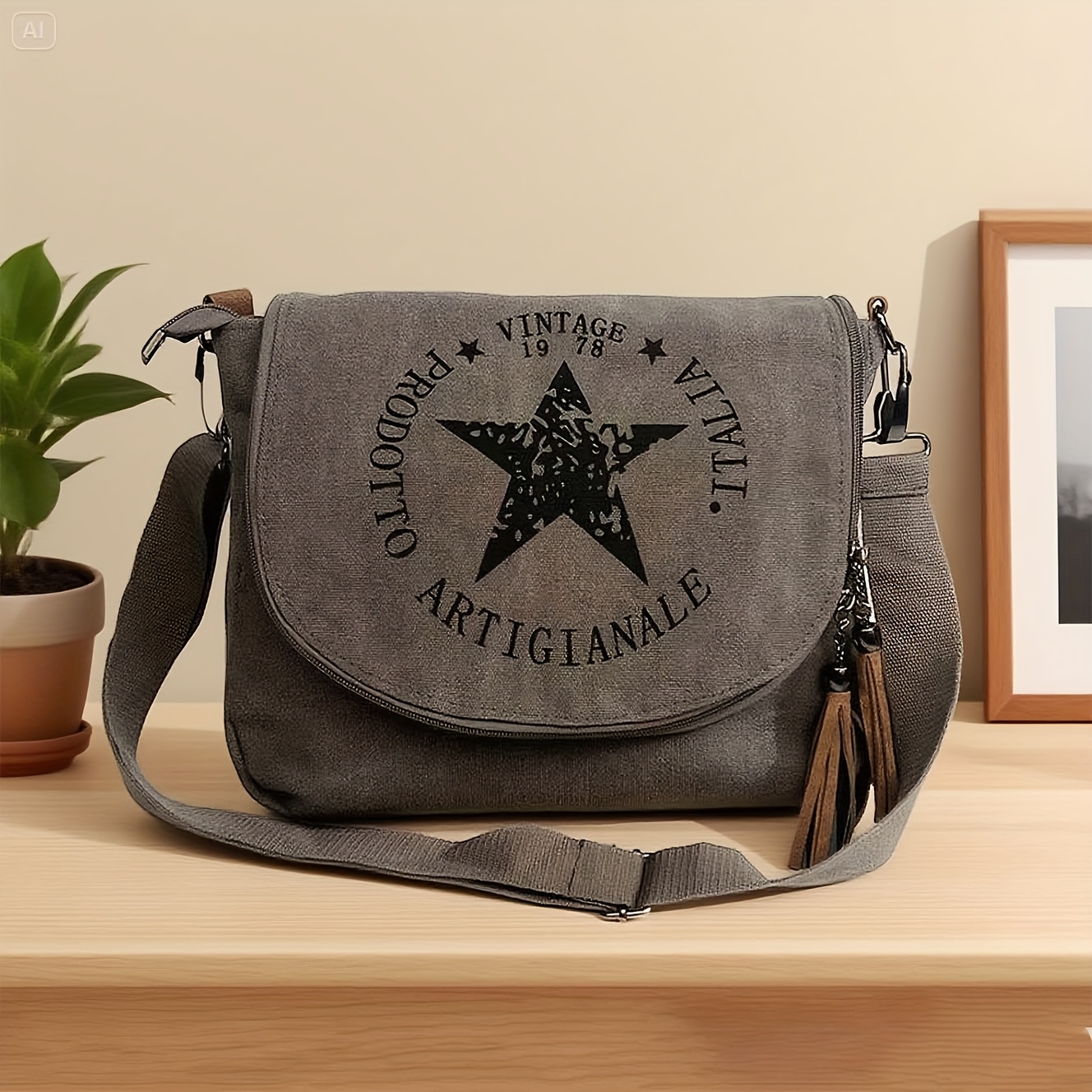 Crossbody Bag – Vintage Italian Shoulder Messenger Bag For Women, Adjustable Strap, Durable Casual Purse