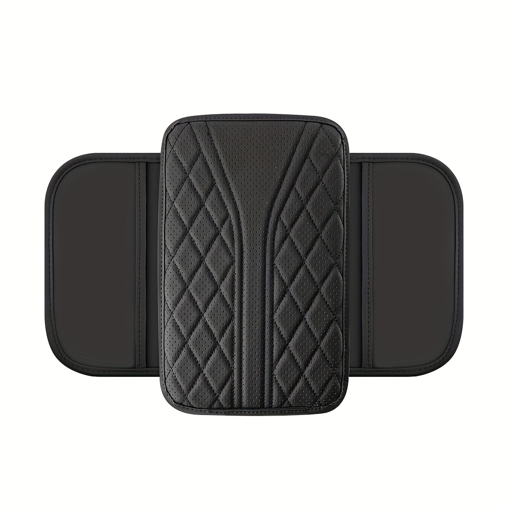 1pc Pu Leather Car Armrest Cushion With Side Storage Bag, Durable Vehicle Interior Accessory, Stylish Armrest Suitable For Car Models, Christmas Gifts