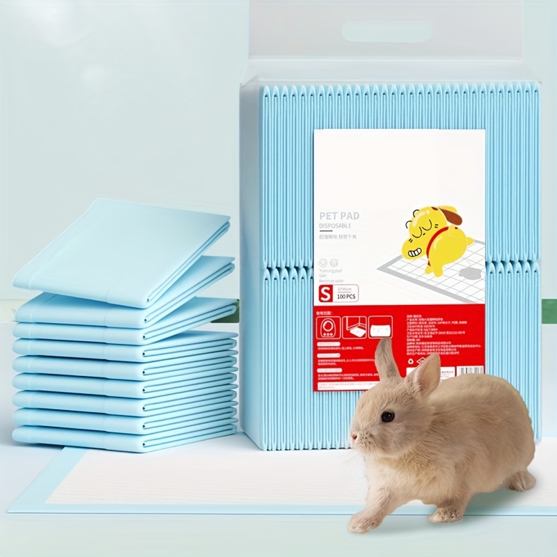 

Pack Of 100 Disposable Pet Pads For Rabbits, Odor Control Pee Pads, Hamster Waste Cleanup Mats, Small Animal Leak-proof Training Pads With Sap Absorbent Polymer