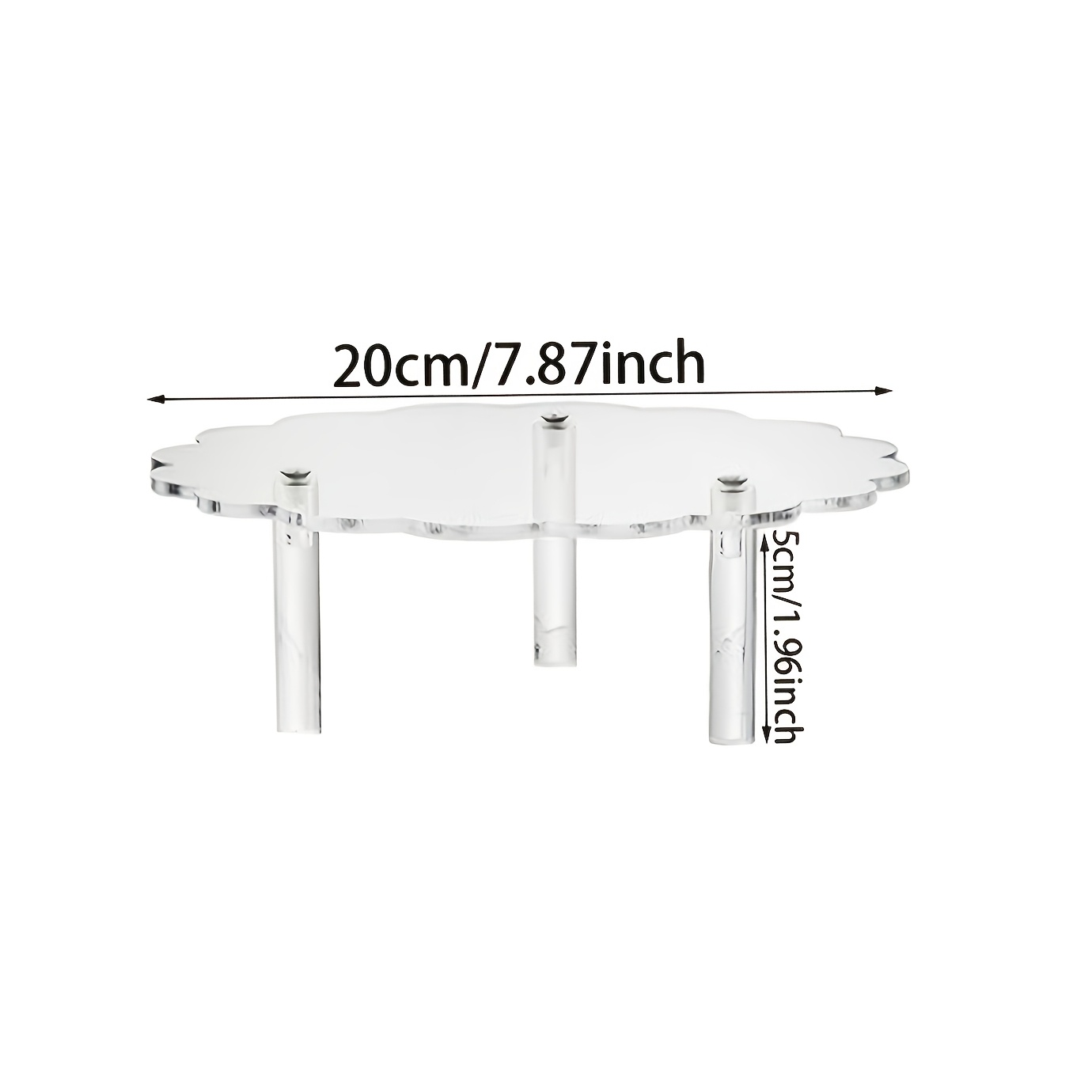 TEMU Transparent Petal- Acrylic Dessert Stand, Suitable For Wedding Dessert Tables, Living Room Coffee Table Cake Stands, Multiple Sizes Available,