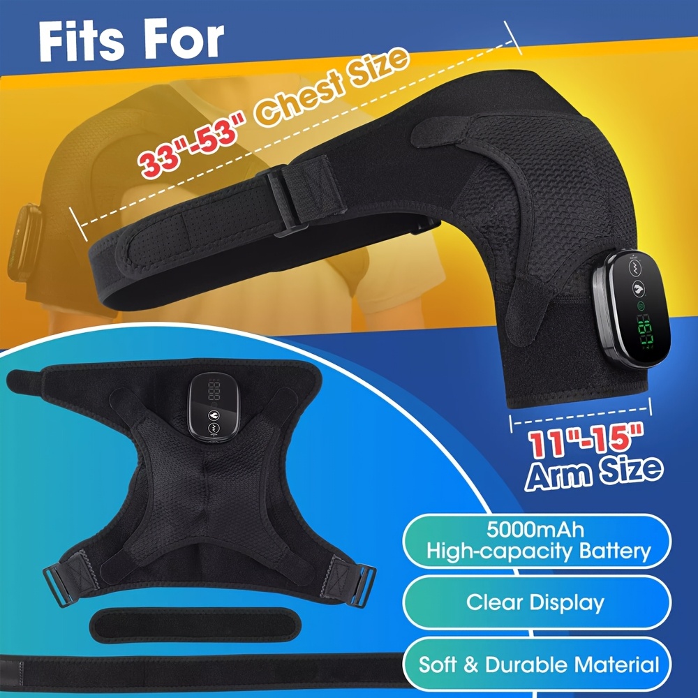 heated shoulder wrap shoulder heating pads massager electric cordless vibration massage heated shoulder braces 3 heating setting Product details 2