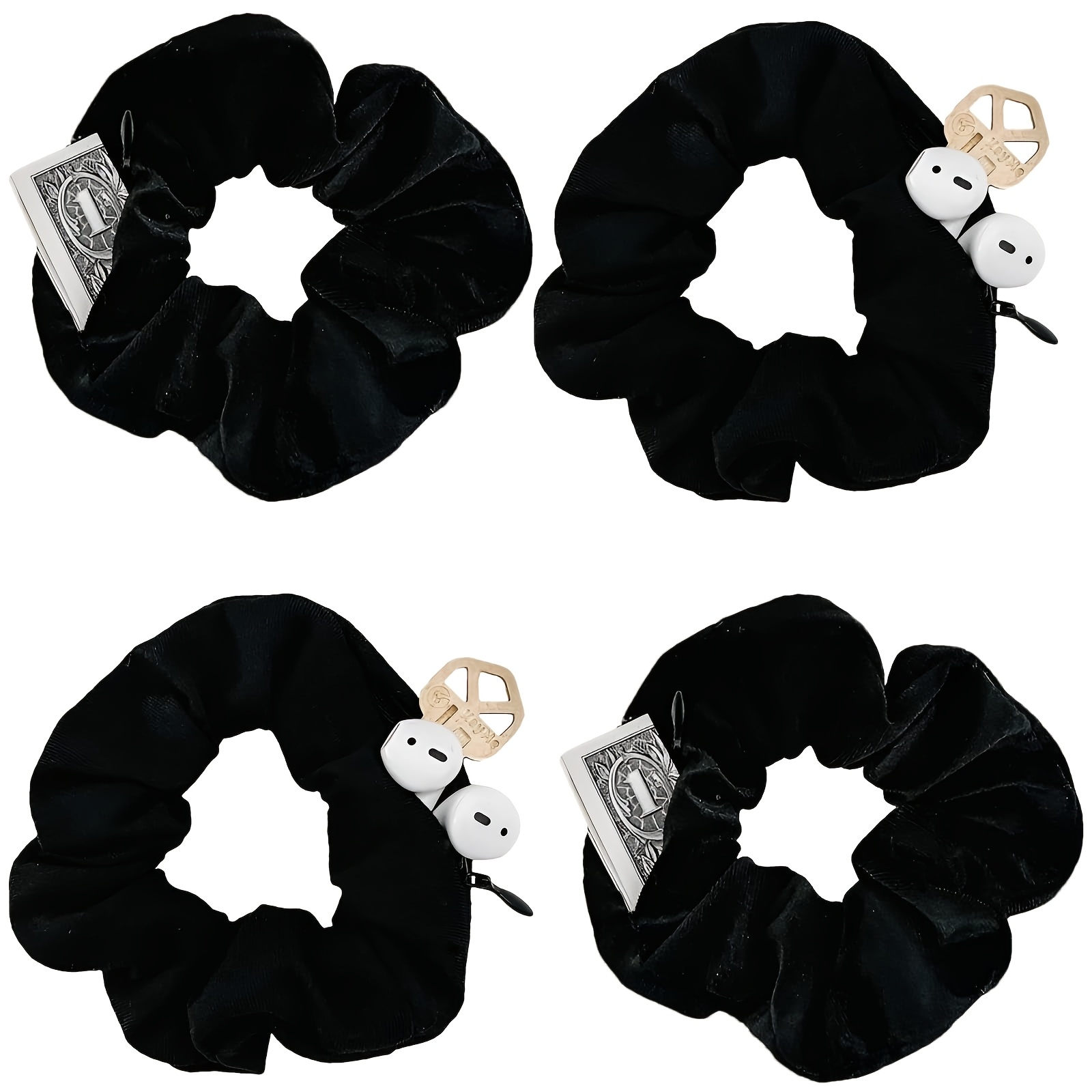 TEMU Geschenk für Ihn/Sie, 2er-Set schwarze Armband-Geldbörsen, geeignet zum Tragen kleiner Gegenstände auf Reisen, bei Outdoor-Aktivitäten beim