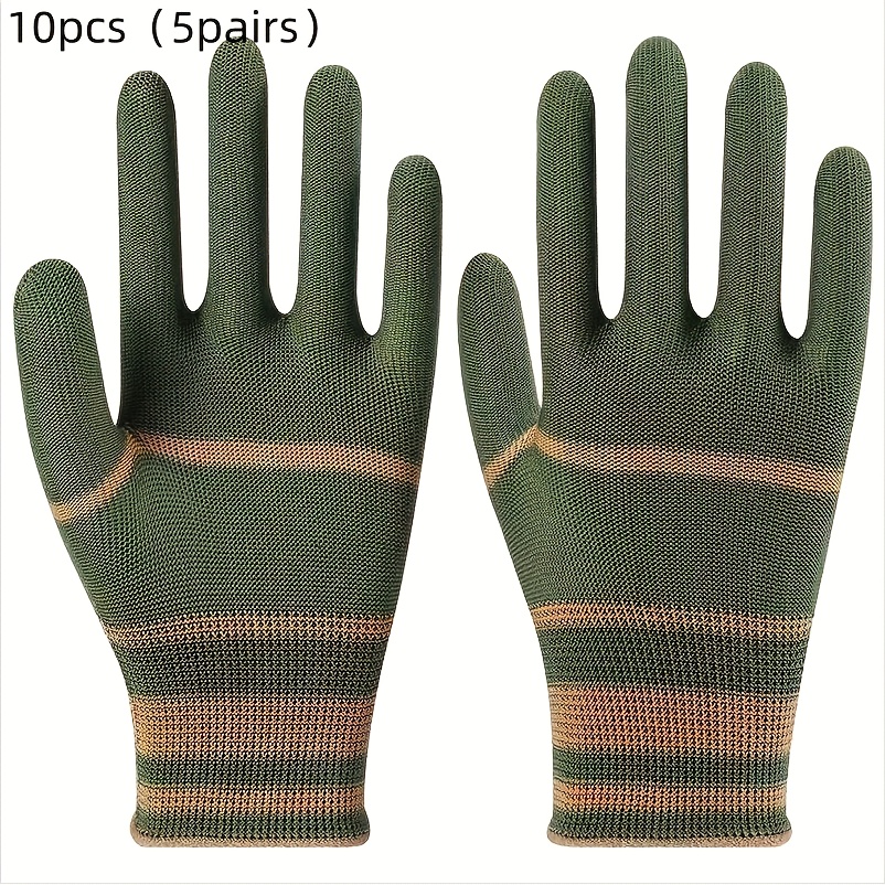 TEMU 10pcs Heavy-duty Nylon Gloves With Elastic Wrist Closure - One-size-fits-most Suitable For Outdoor Activities, Fishing, Camping, Hunting | Machine Washable, Durable & Easy--purpose Hand For &