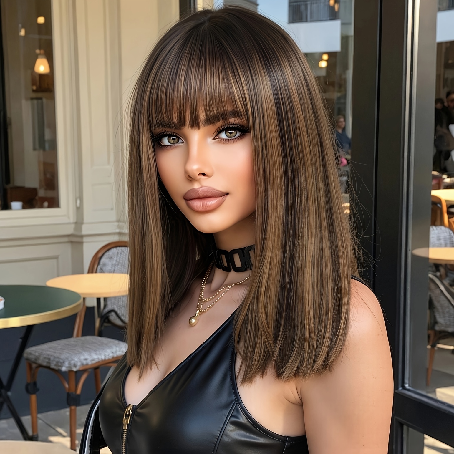 TEMU Matte Rose Mesh For 14-inch Wig Heads, Designed For Women With Straight Hair And High-temperature