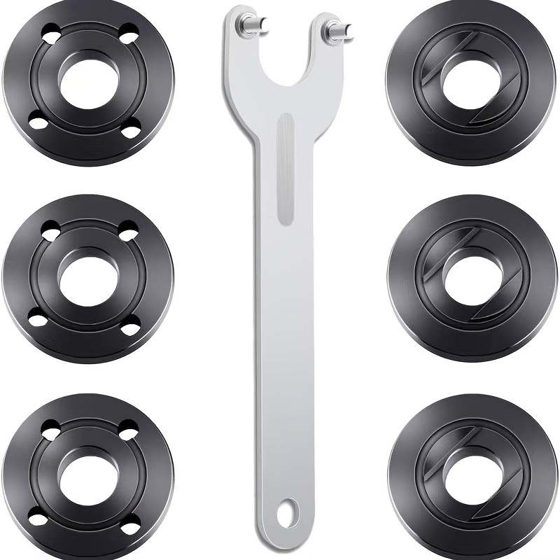 TEMU 7 pièces de rechange pour bride de meuleuse 5/8-11, écrou de meuleuse, accessoires compatibles pour meuleuse d'angle