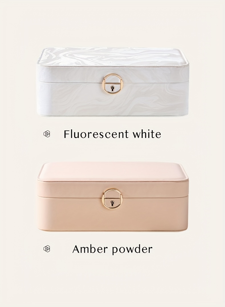 1pc Double-Layer PU Leather Jewelry Organizer Box with Lock, Removable Tray And Large Capacity - Elegant Rectangular Design for Rings, Earrings, Necklaces - Home Decor Gift for Valentine'S Day, Mother'S Day, Christmas, Jewelry Box, Jewelry Boxes