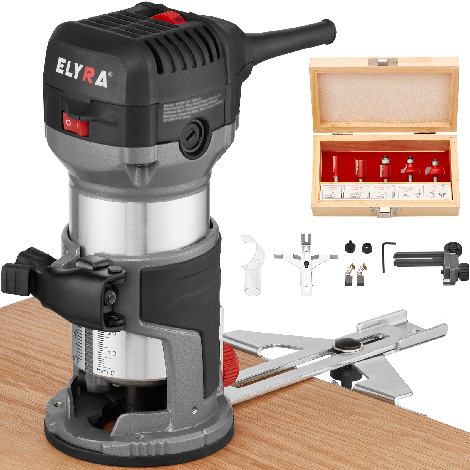 Image of Wood Trimmer, 220v Wood Routers For Woodworking, 710w Handheld Wood Router Tool, 13000-33000 Rpm Compact Edge Trimmer, Suitable For Renovation/, Power Tools
