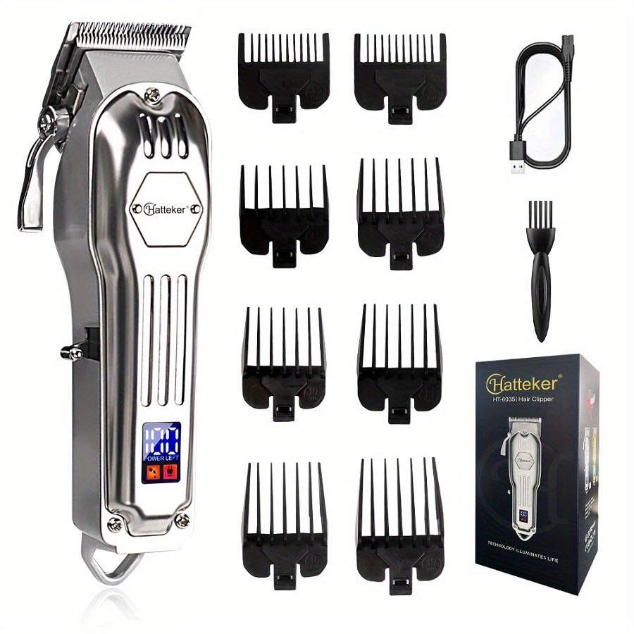 Image of Hatteker New Metal Electric Hair Trimmer Retro Oil Rechargeable Household Electric Hair Clipper