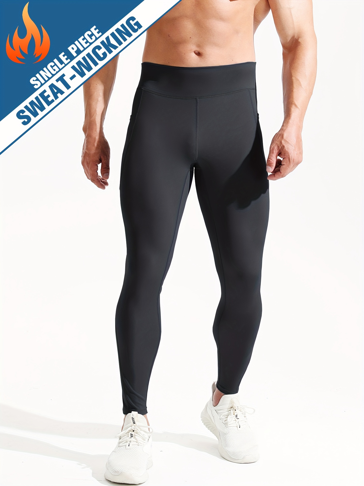 leggings compresión negros hombre transpirables absorben Temu