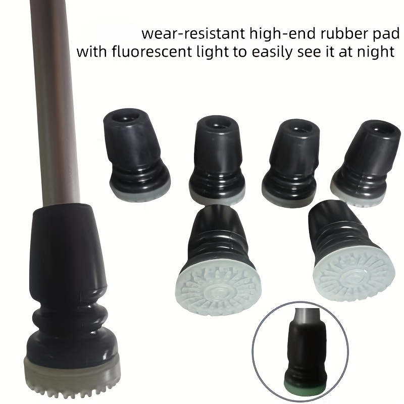Image of 3/4-inch (. 1.9 Cm) Rubber Cane Tip And Support, With Rubber Feet, Suitable For Walking Sticks, Trekking Poles, And Folding Trekking Poles. High-grade With Fluorescent Rubber Cane Pad