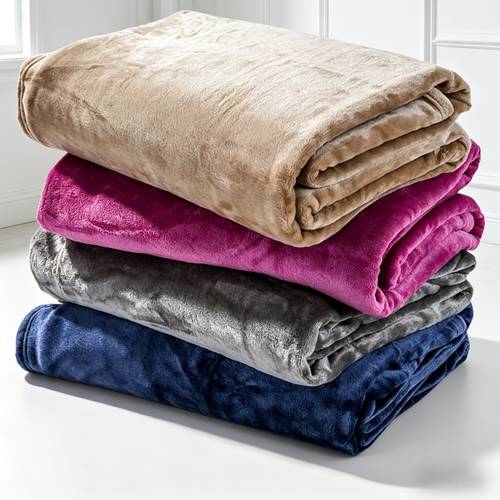 larawan ng item kumot na flannel - sa kulay, pwedeng labhan sa makina, sa lahat ng panahon, pwede sa at sofa. malambot, kumportable, at multifunctional na kumot, perfect para sa pag- , aircon, at bedding. single blanket