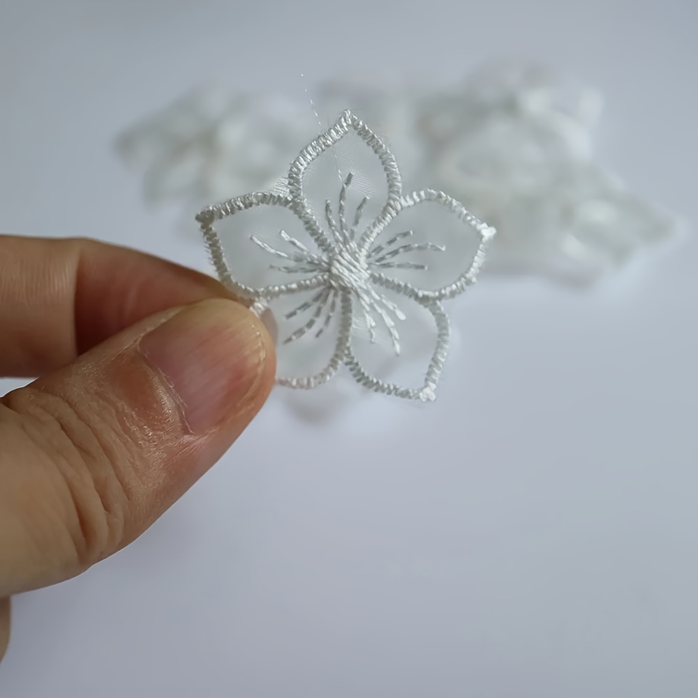 10 Exquisite Lace Flower Patches, Handcrafted For Clothing And Dress Decoration