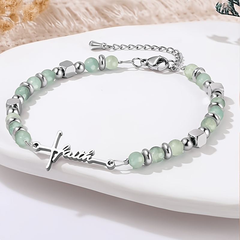 Women's Faith Bracelet, Christian Cross Design, Perfect Gift