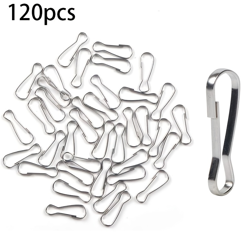 TEMU 120 pièces de mousquetons à ressort en métal en acier inoxydable 304, mousquetons à pression antirouille pour cordon, adaptés pour porte-clés,