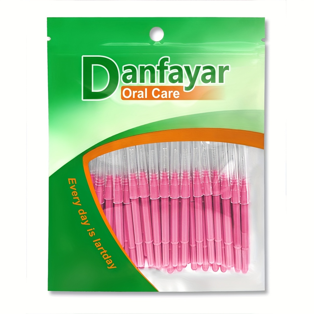 „Danfayar 66“ tarpdančių šepetėliai, tarpdančių šepetėliai, skirti suaugusiųjų tarpdančių valymui, skirti breketams valyti, minkšti šereliai, elastinė plieninė viela, tiesus I formos, kiekvienas su apsauginiu dangteliu, 6 skirtingų spalvų modeliai