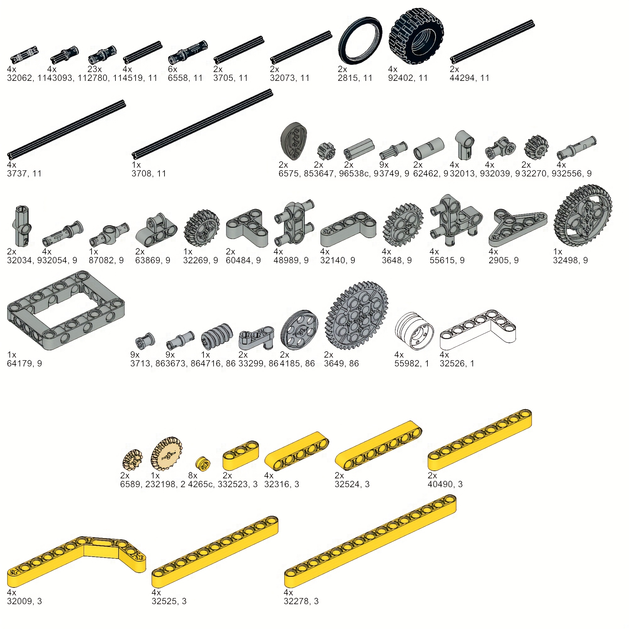 191pcs, Technical Building Block Parts , Mechanical Gear Combo Set Pack, 50in 1 Shape, Educational Building Block Toys, Compatible With Common Block Size