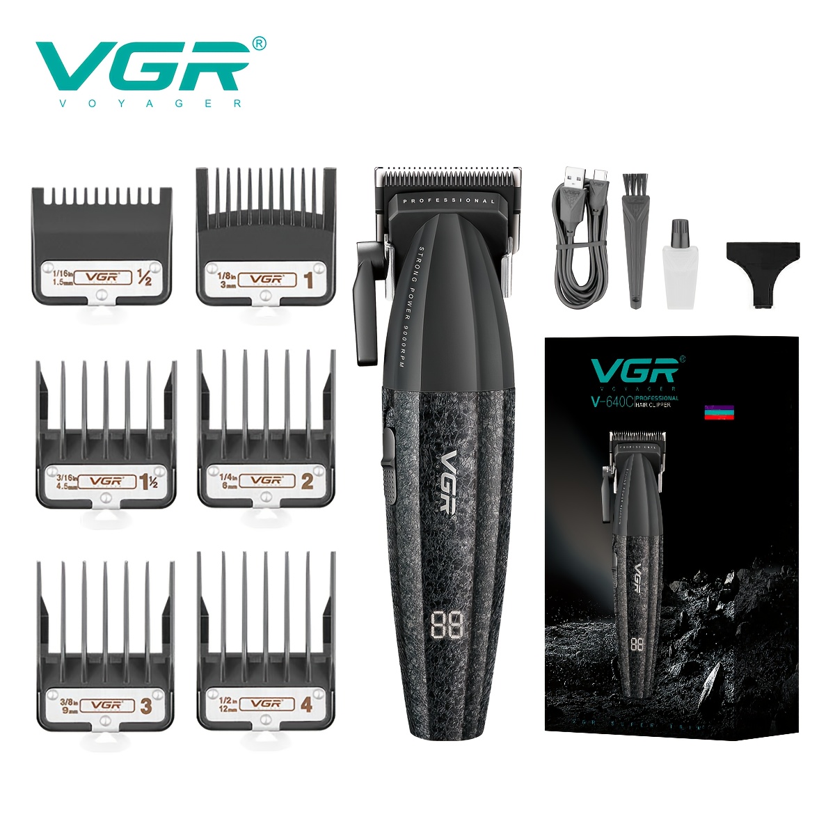 Image of Professional Hair Clippers, Rechargeable Trimmers For Hair And Beard, Electric Grooming Device For Men, Body Hair Trimmer, Intimate Area Trimmer Suitable For Genders, -640c