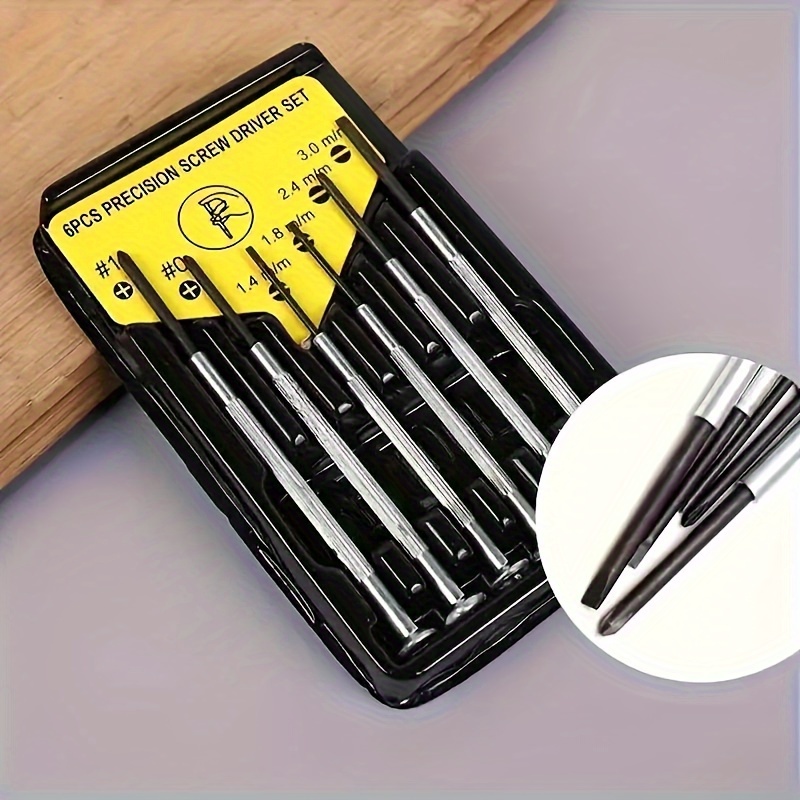 

6-piece Precision Steel Screwdriver Set - Phillips Head For Electronics And Fine Mechanism Repair