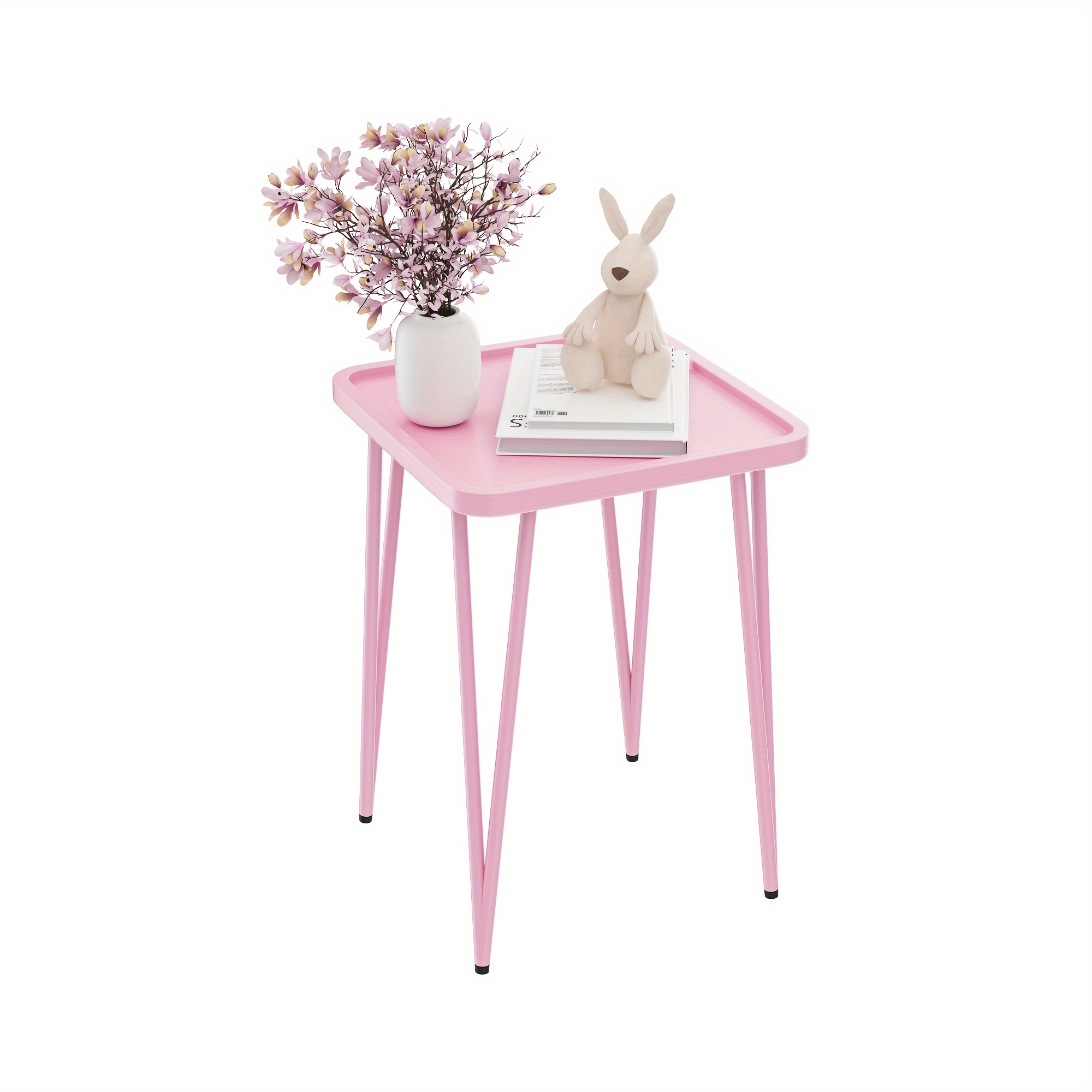 TEMU Metal End Table, Small Side Table For Small , Square Drink Coffee Tables Sofa Table For Bedroom, Indoor & Outdoor