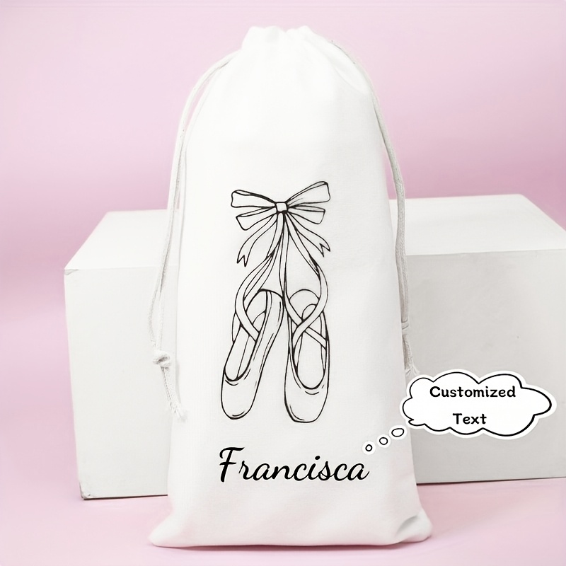 TEMU 1 Custom Jewelry Gift Bag - Personalized Printed Canvas Drawstring Pouch, Shoe Storage Bag For Weddings, Anniversaries, Birthdays & Holidays |