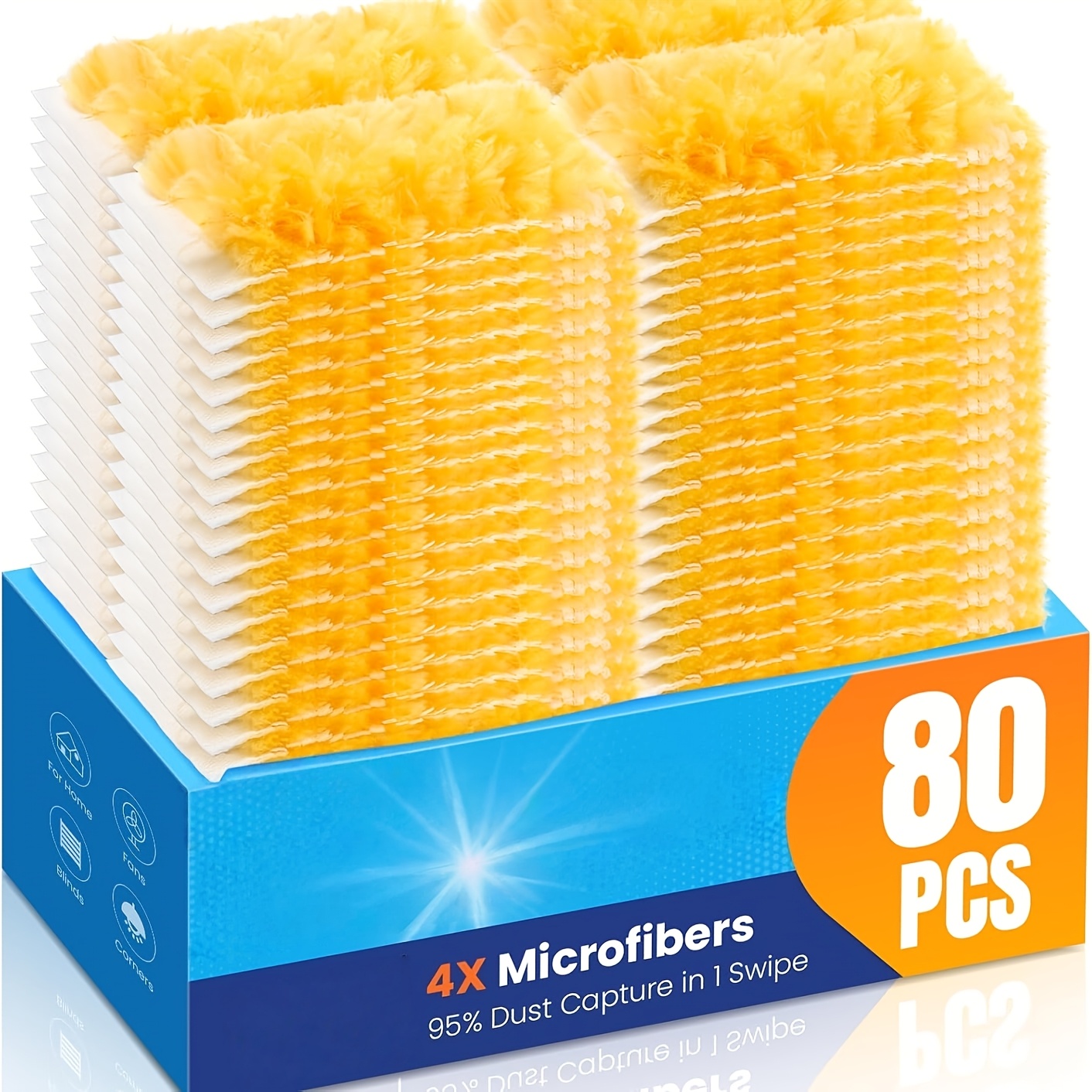 TEMU Recharges de orange 80pcs, manche, non parfumées, adaptées pour électroménagers, meubles, stores, ventilateurs de plafond, hygiène de ,