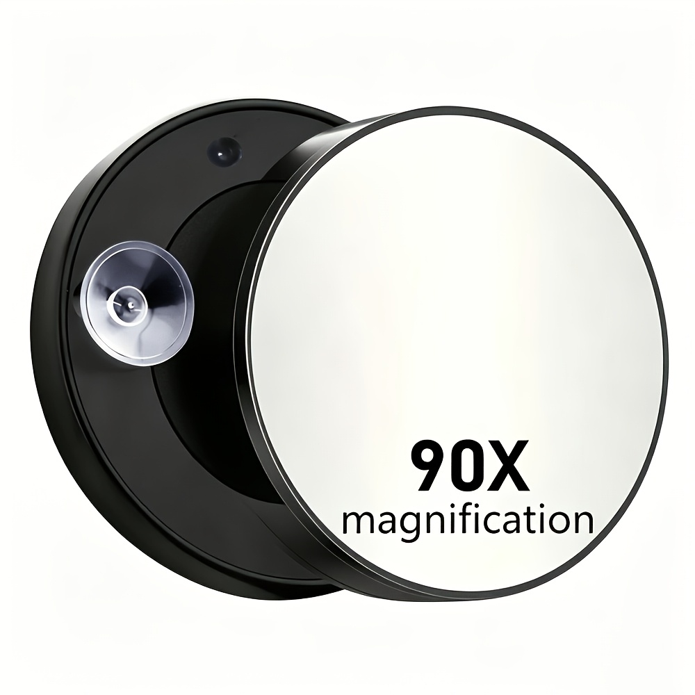 90x Magnifying Makeup Mirror With Suction Cup Base, Hd Distortion-free, Pocket-sized For Shaving, Bathroom Skincare Tool