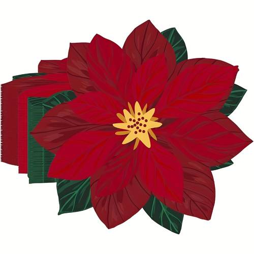 20pcs 40pcs 60pcs christmas poinsettia napkins 6 5 christmas napkins christmas cocktail napkins disposable dinner napkins christmas party napkins for christmas decorations table decor supplies