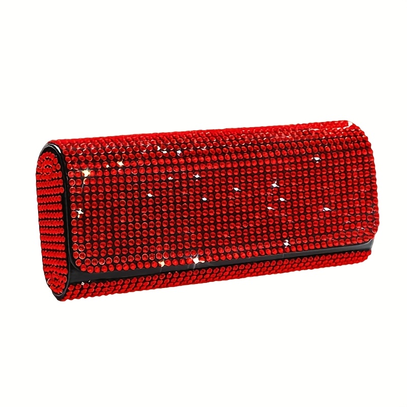 E-shop Auto-Tragbarer Halter-Etui, Modischer Strass-Auto-Brillen-Dekorations-Aufbewahrungsbox, Brillenetui, Visier-Auto-Linsenhalter