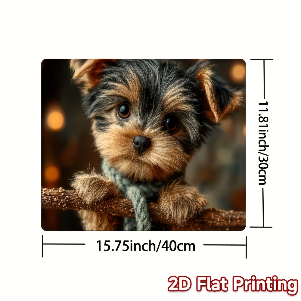 TEMU 1pc Couvercle de Cuisinière & Tapis pour Plaque - Design Chiot Yorkshire Terrier, Protecteur Induction/Électrique -Dérapant et Durable avec