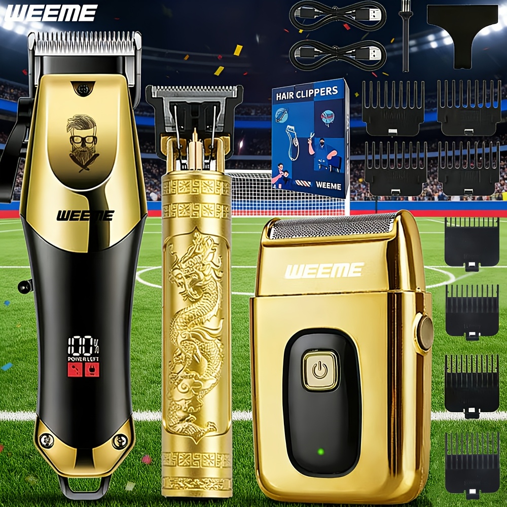 WEEME 3pcs Men's Wireless Hair Clipper Set, USB Rechargeable... product image 2