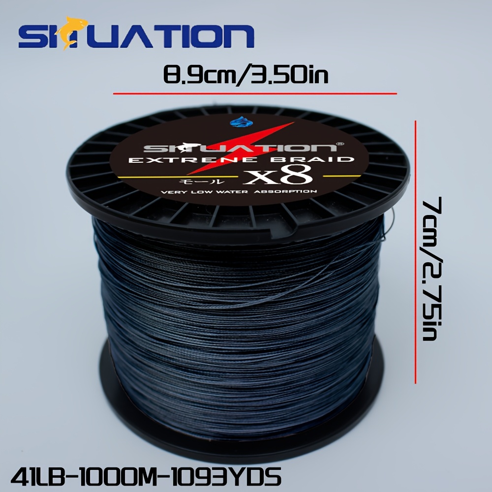 Image of 1000 Meters / 1093 Yards, Pe Braided Fishing Line, 8 Strands Of Ultra-, Ideal For Sea Fishing, Ice Fishing, , And Rock Fishing, Fishing Equipment, In 13lb, 26lb, 41lb, 63lb, 85lb, And 110lb