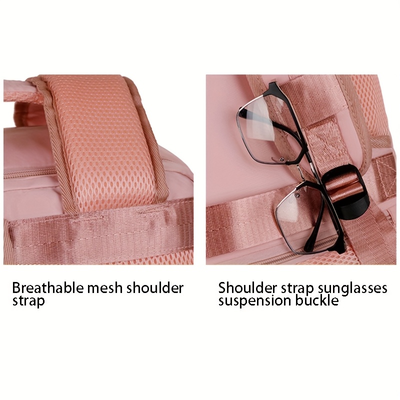 Maleta de viaje con gran capacidad, color sólido, compartimento independiente para zapatos, mochila multifuncional, bolso para computadora de negocios, tela Oxford, estilo deportivo, no lavar