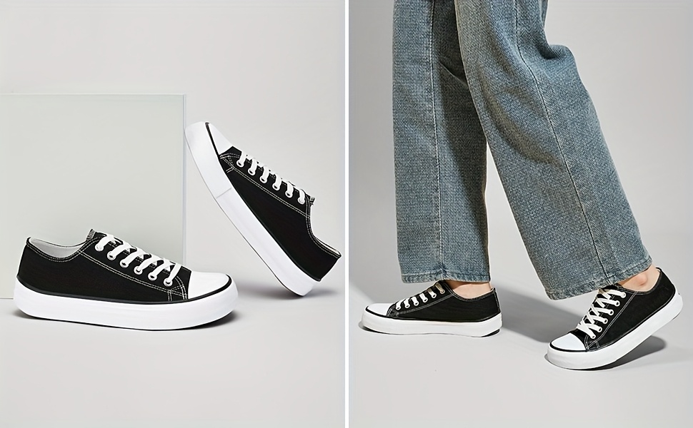 Black women's canvas sneakers sold by 100 Spartans