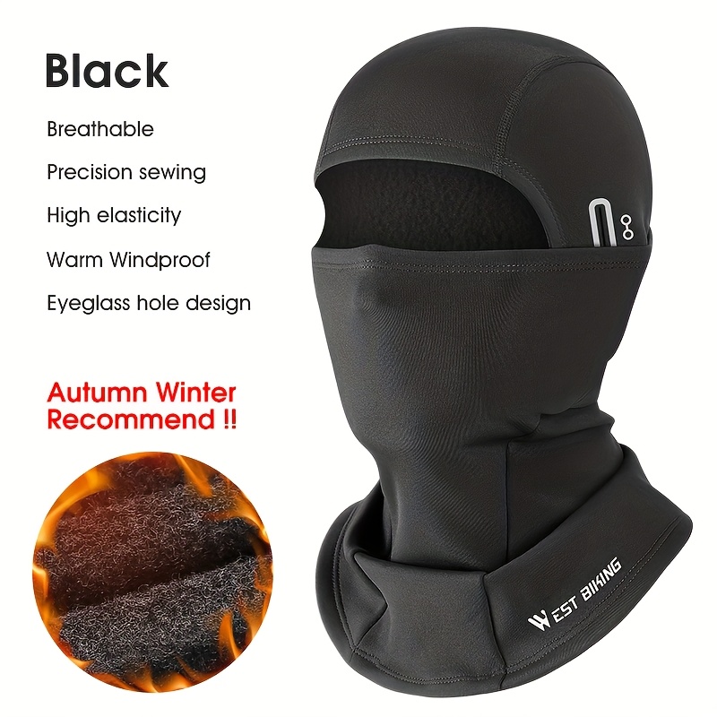 Image of West Biking Winter Warm Balaclava Cap Windproof Bicycle Hat Breathable Soft High-elastic Men's Women's Scarf Skiing Cycling Running Full Face Neck Warmer Mtb Road Bike Outdoor Accessories