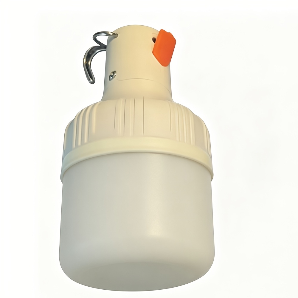 TEMU 1-pack Outdoor Usb Rechargeable Lantern, Led Bulb, Portable Handheld Night Light With Hook, High-brightness For Emergencies, Camping, Fishing,