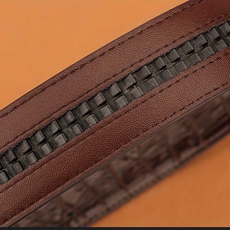 High-End Leather Belt with Automatic Buckle, Stylish Design
