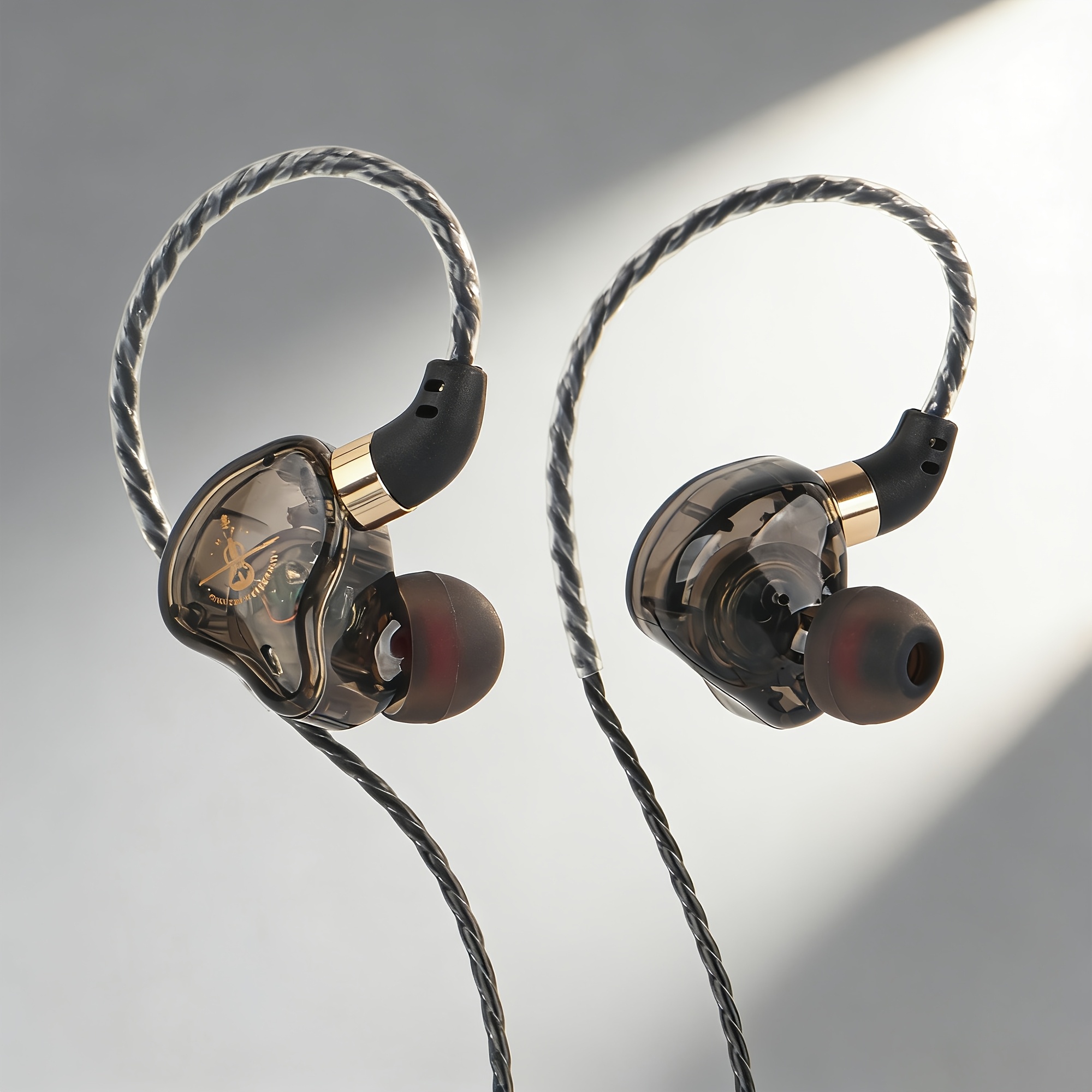 Urizons Heavy Transparent Dynamic Resin 3.5mm Jack In Ear Headphones Dj Monitor Earbuds - Wired In-ear Earphones With Mic Stereo Headset For Sports/gaming/gym