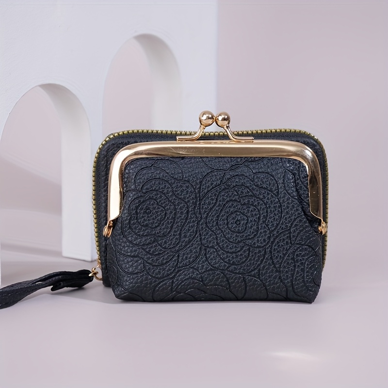 Image of Exquisite High-end Short Coin Purse Card Holder, 2025 New Style Women's Fashion Printed Large Capacity Multi-card Slot Multi-functional Id And Coin Clip Wallet